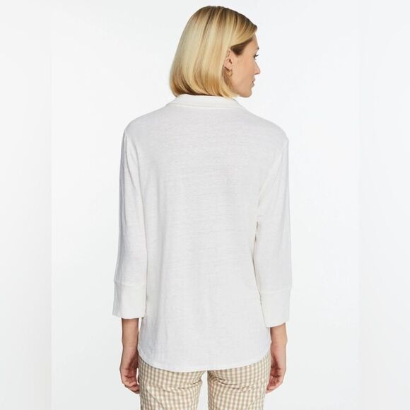 J. McLaughlin Brynn Linen Shirt Women's Size Large Lightweight Top - Picture 2 of 9